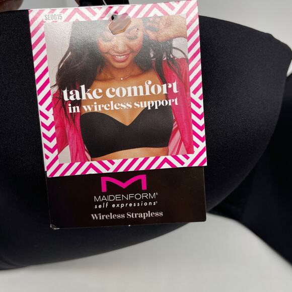 Maidenform Self Expressions Women's Wireless Strapless Bra Black Size 40D - Picture 4 of 7